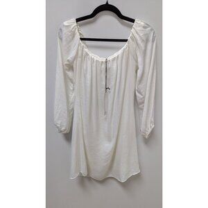 NSR Ivory Long-Sleeve Lined Sheath Mini Dress